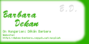 barbara dekan business card