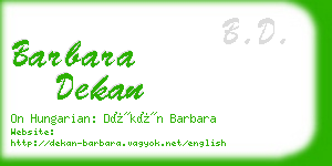 barbara dekan business card